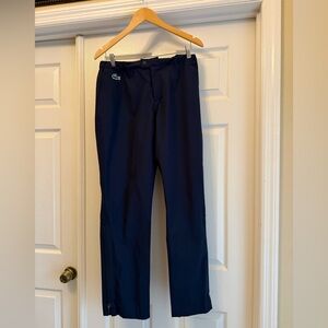 Lacoste Sport Men's Blue Jogging Pants Lined Logo Embroidered 38 Zipper Ankle